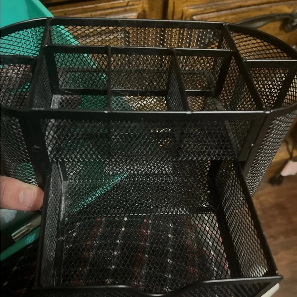 Black desk organizer